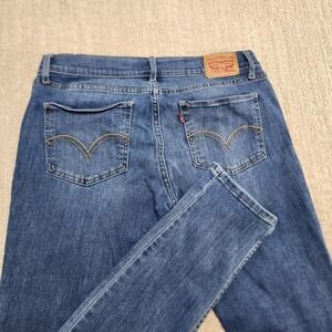 Levis 524 Jeans‎ Women 11 Skinny Stretch Denim Whiskers Blue